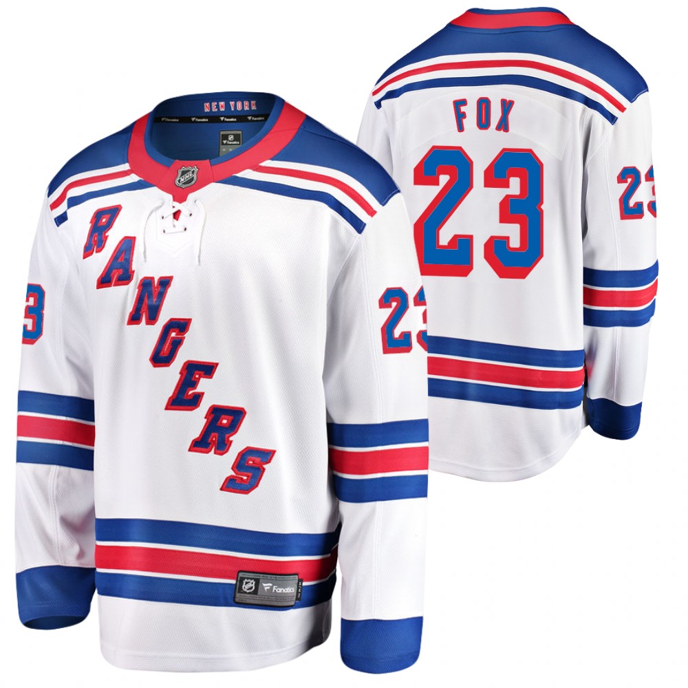 New York Rangers Adam Fox White Away Breakaway Player 2020-21 Jersey
