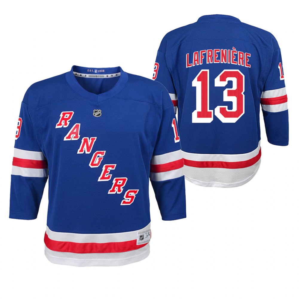 New York Rangers Alexis Lafreniere Youth Blue 2020-21 Home Jersey