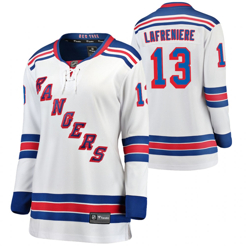 New York Rangers Alexis Lafreniere women White 2020 NHL Draft Jersey