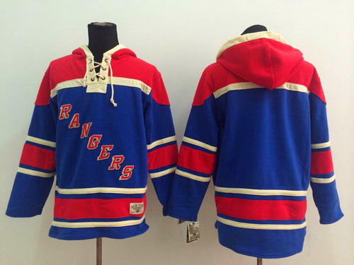 New York Rangers Blank Light Blue Old Time Hockey hoodie Stitched
