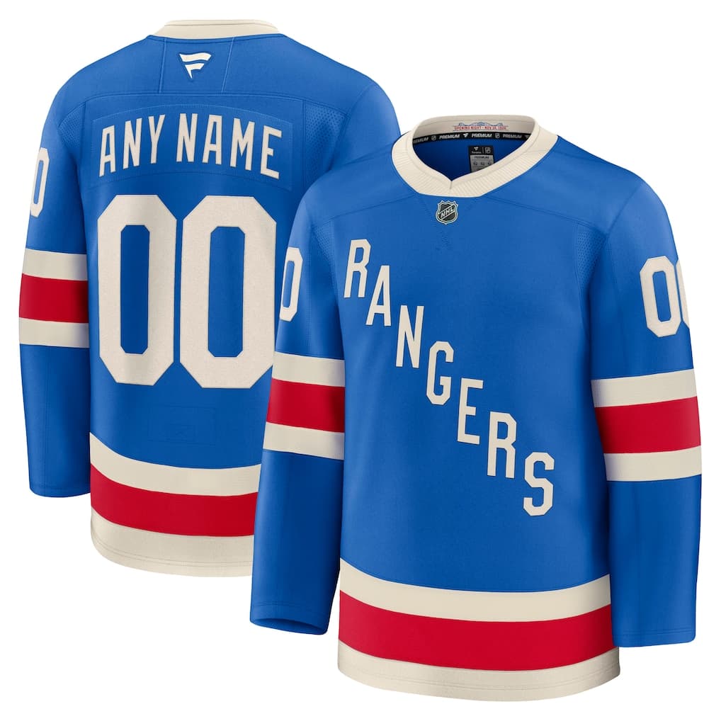 New York Rangers Fanatics Centennial Premium Custom Jersey - Blue