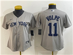 New York Yankees #11 Anthony Volpe Women's Gray Away Limited Jersey