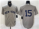 New York Yankees #15 Thurman Munson Gray Away Limited Jersey