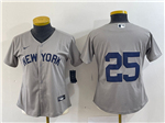 New York Yankees #25 Gleyber Torres Women's Gray Away Limited Jersey