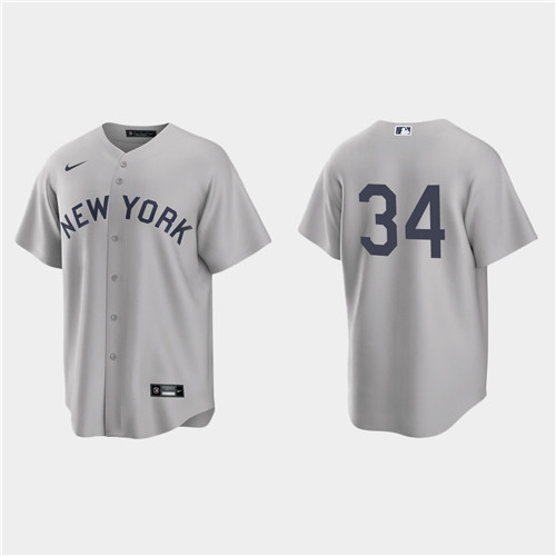 New York Yankees #34 Justin Wilson Men's Nike Gray 2021 Field of Dreams Game MLB Jersey