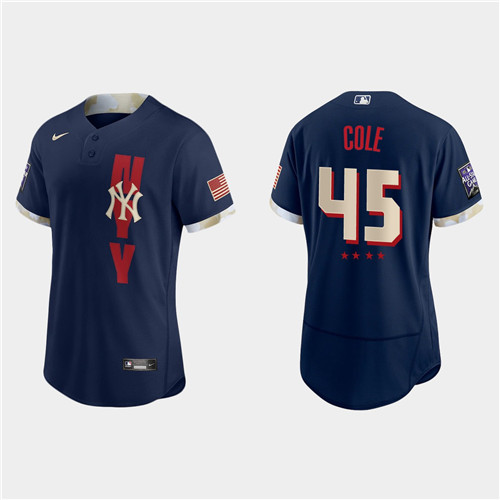 New York Yankees #45 Gerrit Cole 2021 Mlb All Star Game Authentic Navy Jersey
