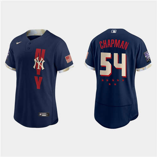 New York Yankees #54 Aroldis Chapman 2021 Mlb All Star Game Authentic Navy Jersey