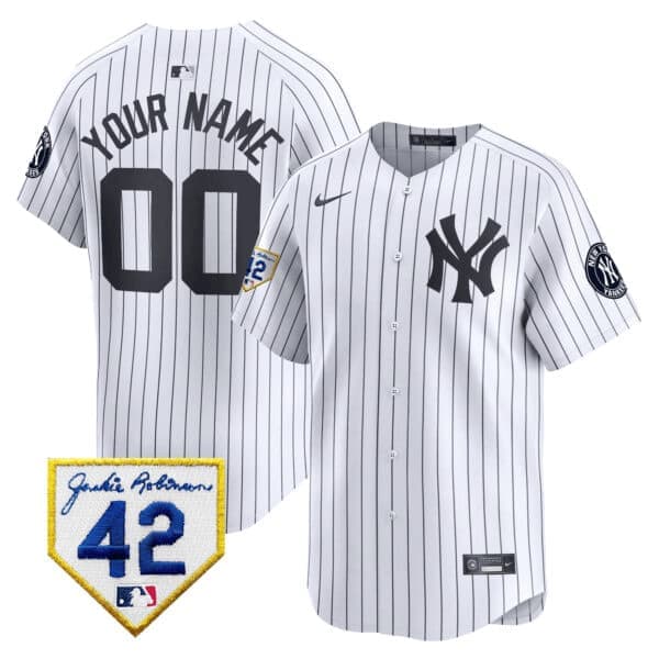 New York Yankees 2024 Jackie Robinson Patch  Vapor Premier Limited Custom Jersey – All Stitched