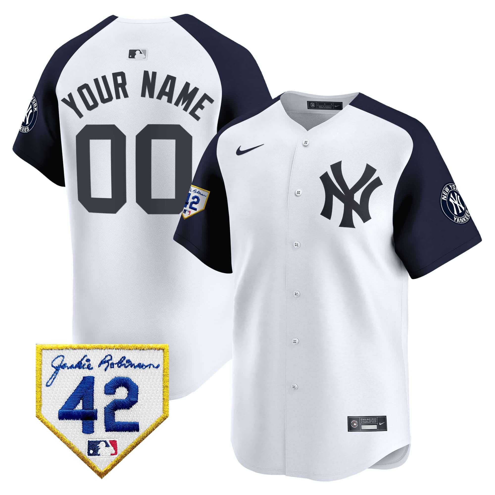 New York Yankees 2024 Jackie Robinson Patch Vapor  Premier Limited  Custom Jersey – All Stitched