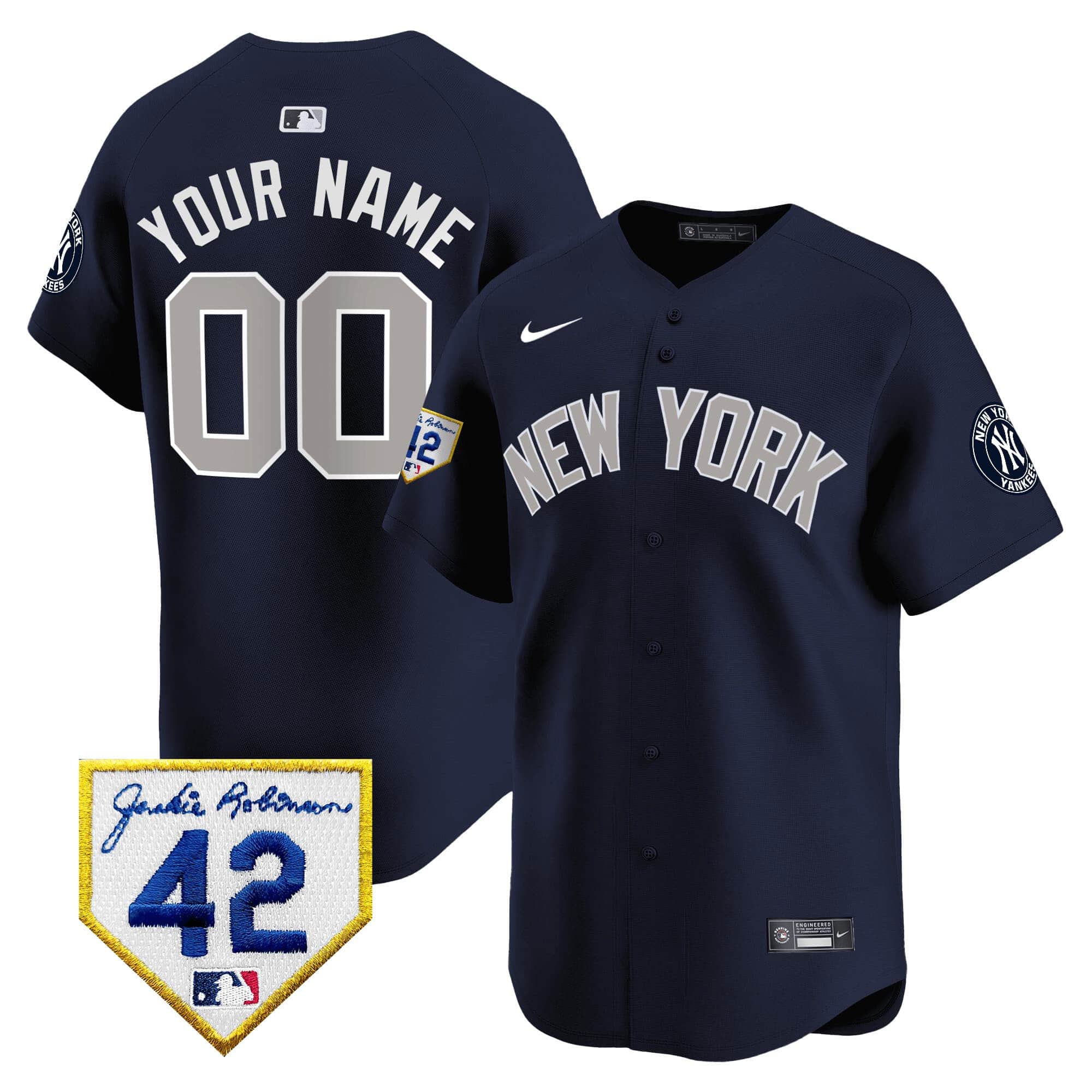 New York Yankees 2024 Jackie Robinson Patch Vapor Premier  Limited  Custom Jersey – All Stitched