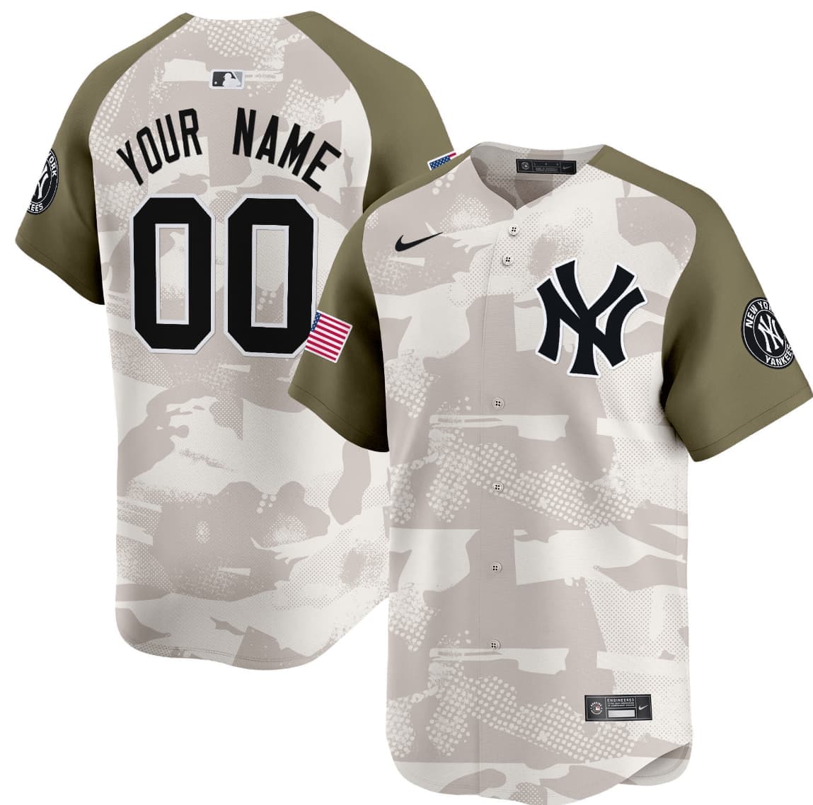 New York Yankees 2025 Armed Forces Day Vapor Premier Limited Custom Jersey – Stitched