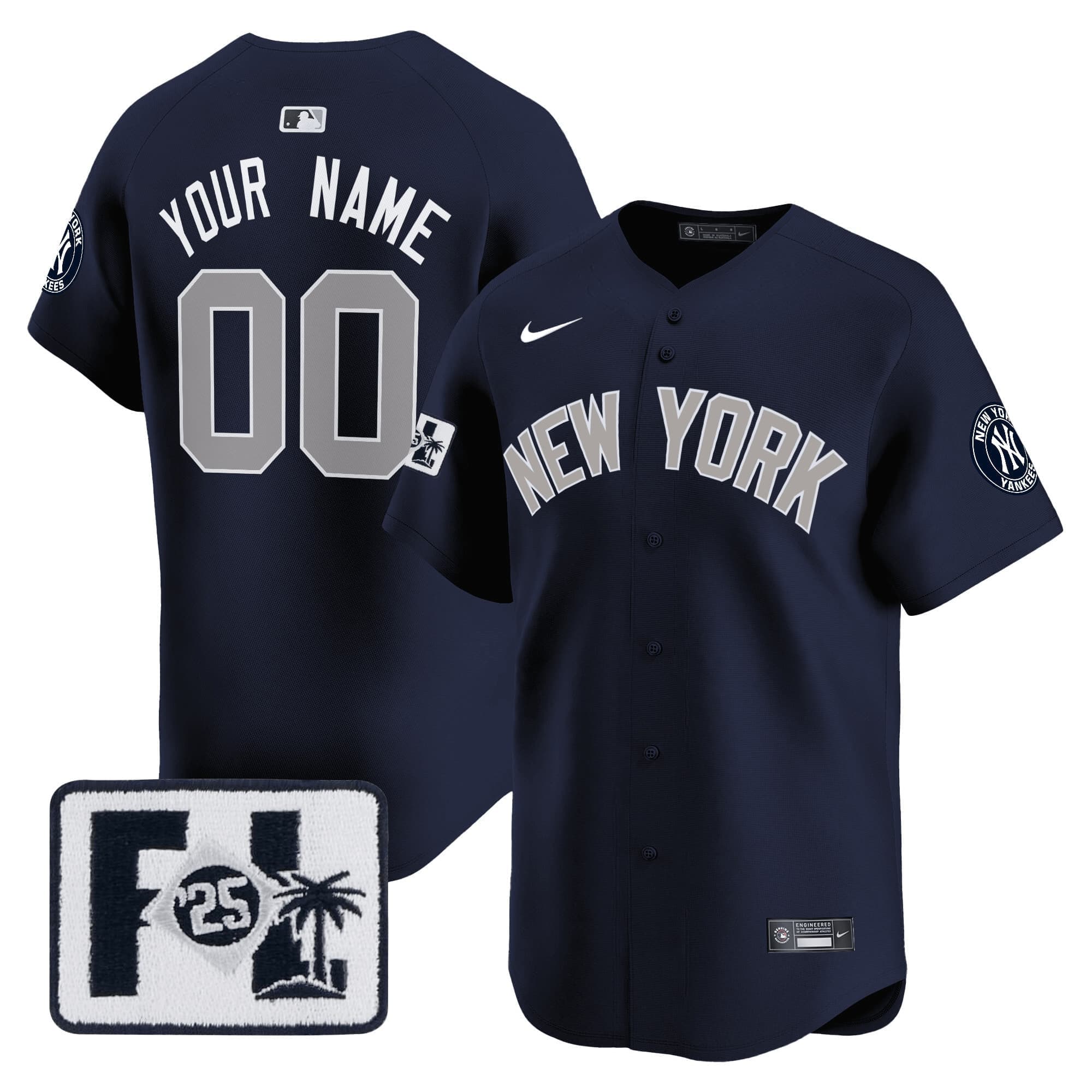 New York Yankees 2025 Spring Training Patch Vapor Premier Limited Custom Jersey – All Stitche