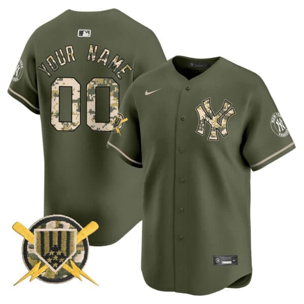 New York Yankees Armed Forces Day Vapor  Premier Limited Custom Jersey – All Stitched