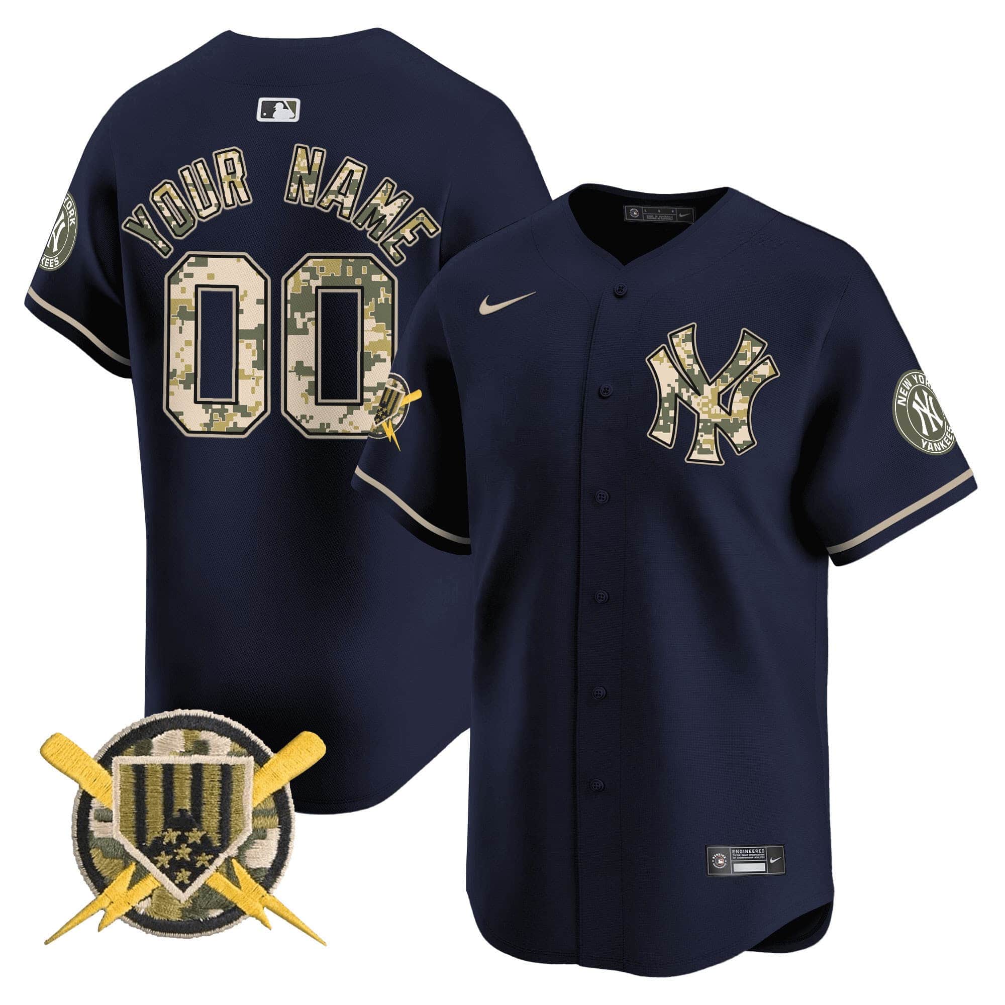 New York Yankees Armed Forces Day Vapor Premier Limited  Custom Jersey – All Stitched