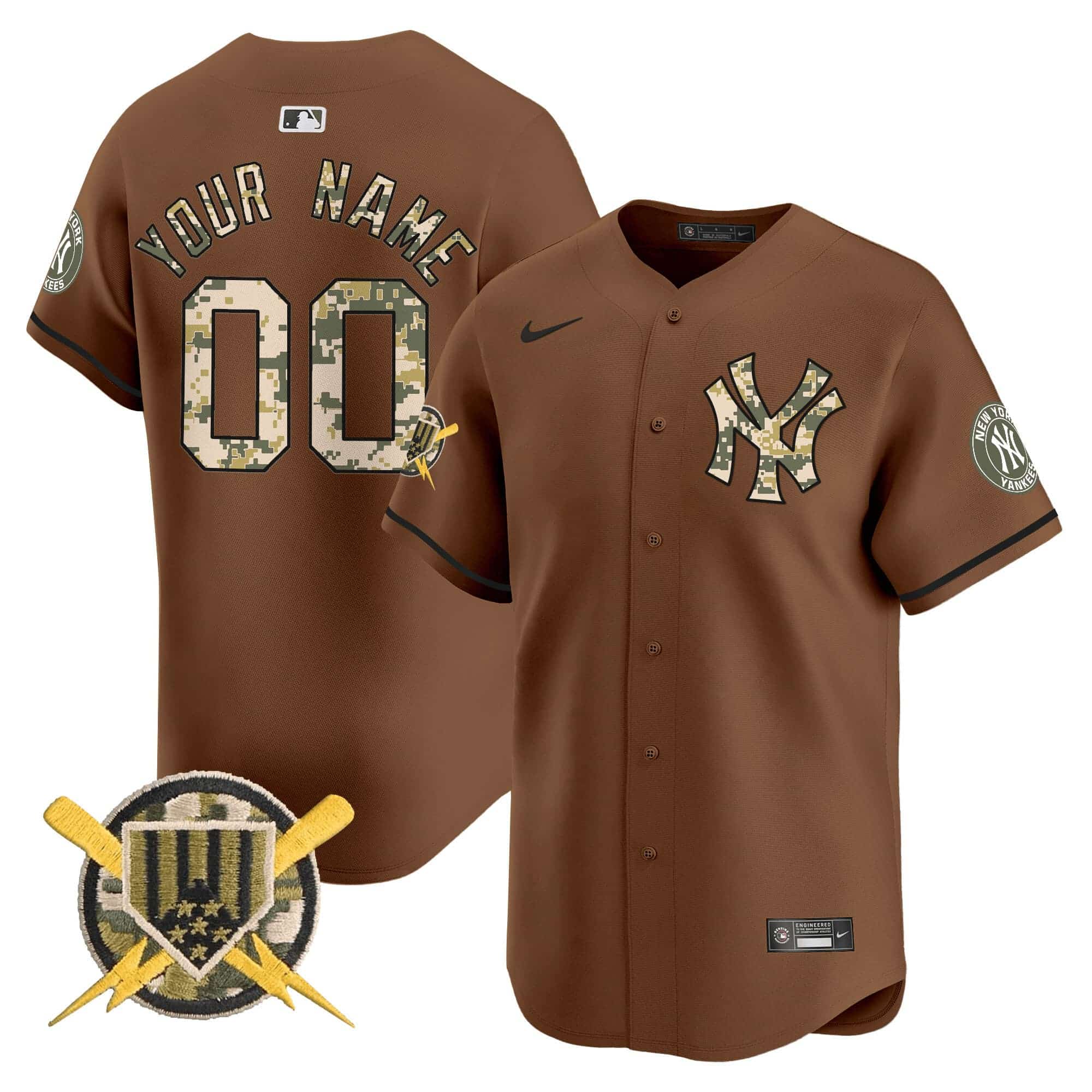 New York Yankees Armed Forces Day Vapor Premier Limited Custom Jersey  –  All Stitched