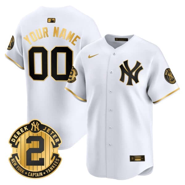 New York Yankees Derek Jeter Patch Vapor Premier Limited  Custom Jersey – All Stitched