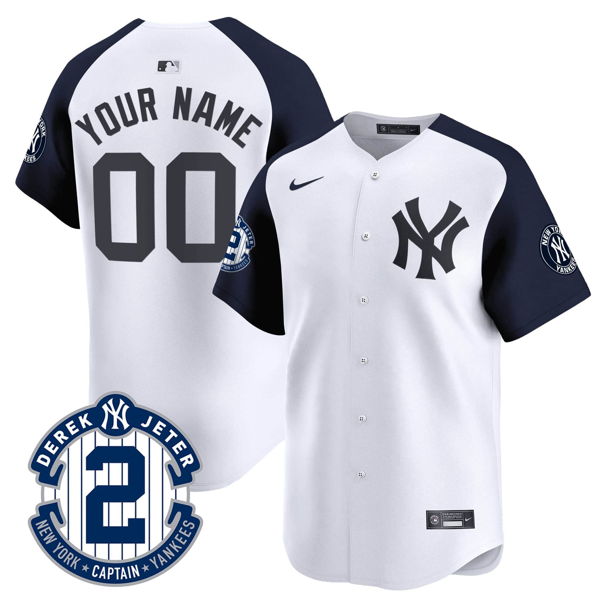 New York Yankees Derek Jeter Patch Vapor Premier Limited Custom Jersey   – All Stitched