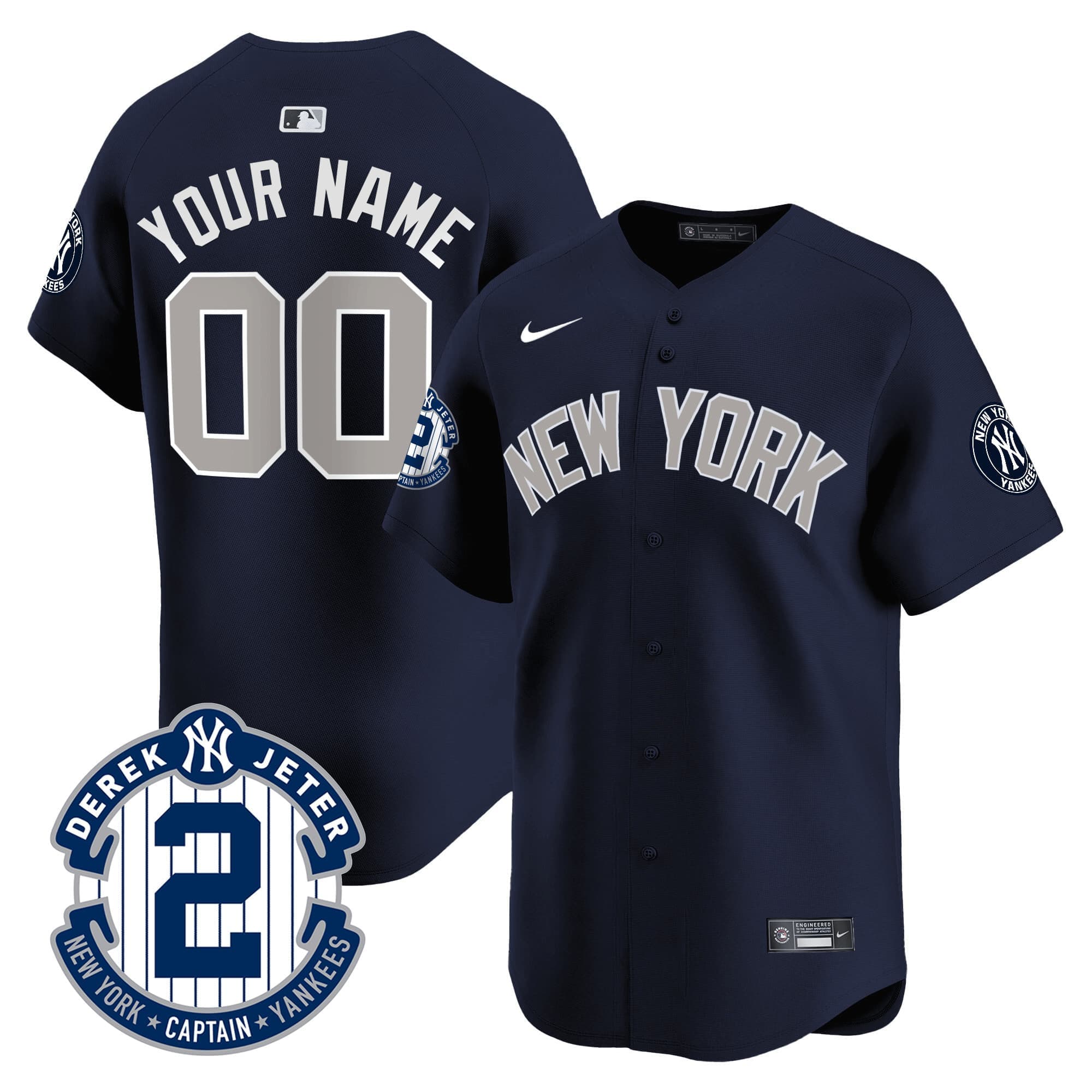 New York Yankees Derek Jeter Patch Vapor Premier Limited Custom Jersey –  All Stitched