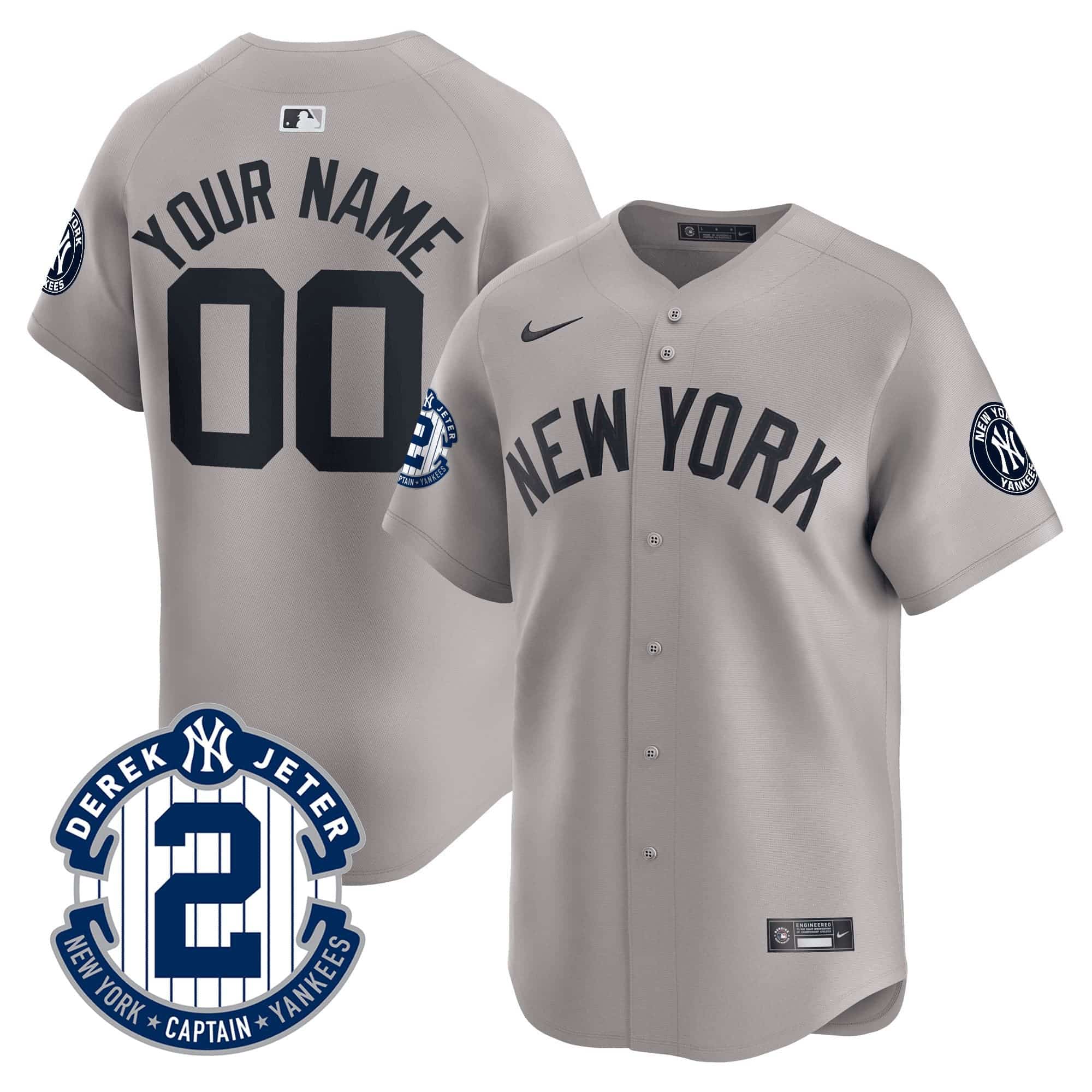 New York Yankees Derek Jeter Patch Vapor Premier Limited Custom Jersey – All Stitched