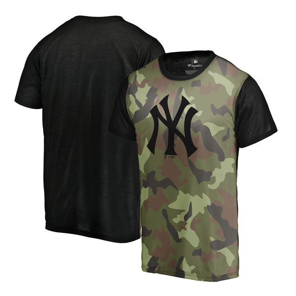 New York Yankees Fanatics Branded Green 2018 Memorial Day Camo Blast Sublimated T Shirt