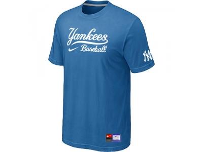 New York Yankees light Blue NEW Short Sleeve Practice T-Shirt