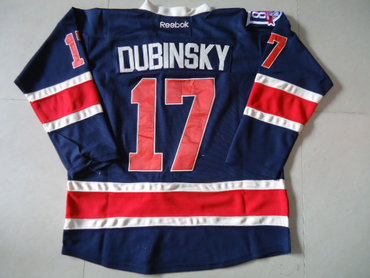 Nhl hockey jerseys NY Rangers 17 DUBINSKY Dark blue 85th