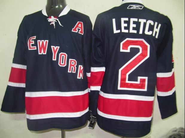 Nhl hockey jerseys NY Rangers 2 LEETCH Dark BLUE 85th