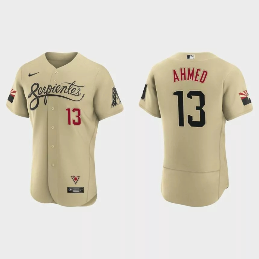Nick Ahmed Arizona Diamondbacks 2021 City Connect Authentic Jersey – Gold.jpg