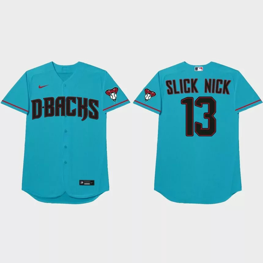 Nick Ahmed Nickname Diamondbacks 2021 Players’ Weekend Slick Nick Jersey – Blue.jpg