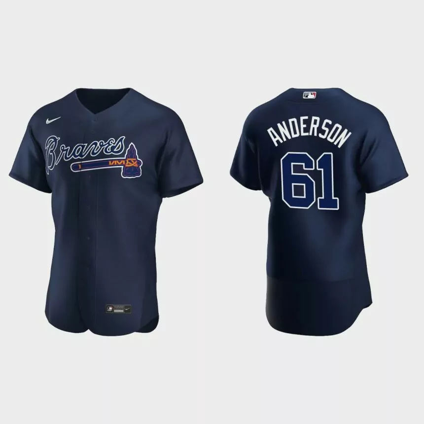 Nick Anderson Atlanta Braves Authentic Jersey – Navy