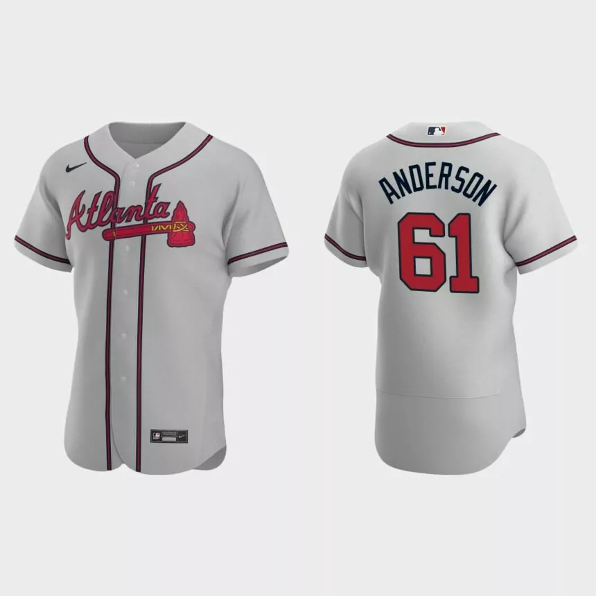 Nick Anderson Atlanta Braves Authentic Road Jersey – Gray