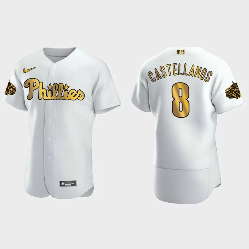Nick Castellanos Philadelphia Phillies 2022 MLB All-Star Game Jersey – White Gold