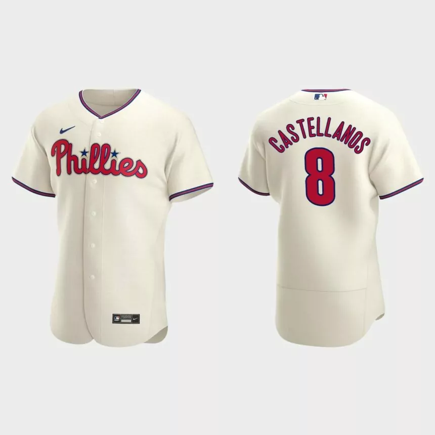 Nick Castellanos Philadelphia Phillies Authentic Alternate Jersey – Cream
