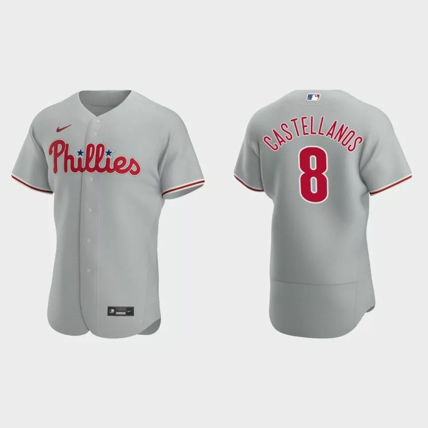Nick Castellanos Philadelphia Phillies Authentic Road Jersey – Gray