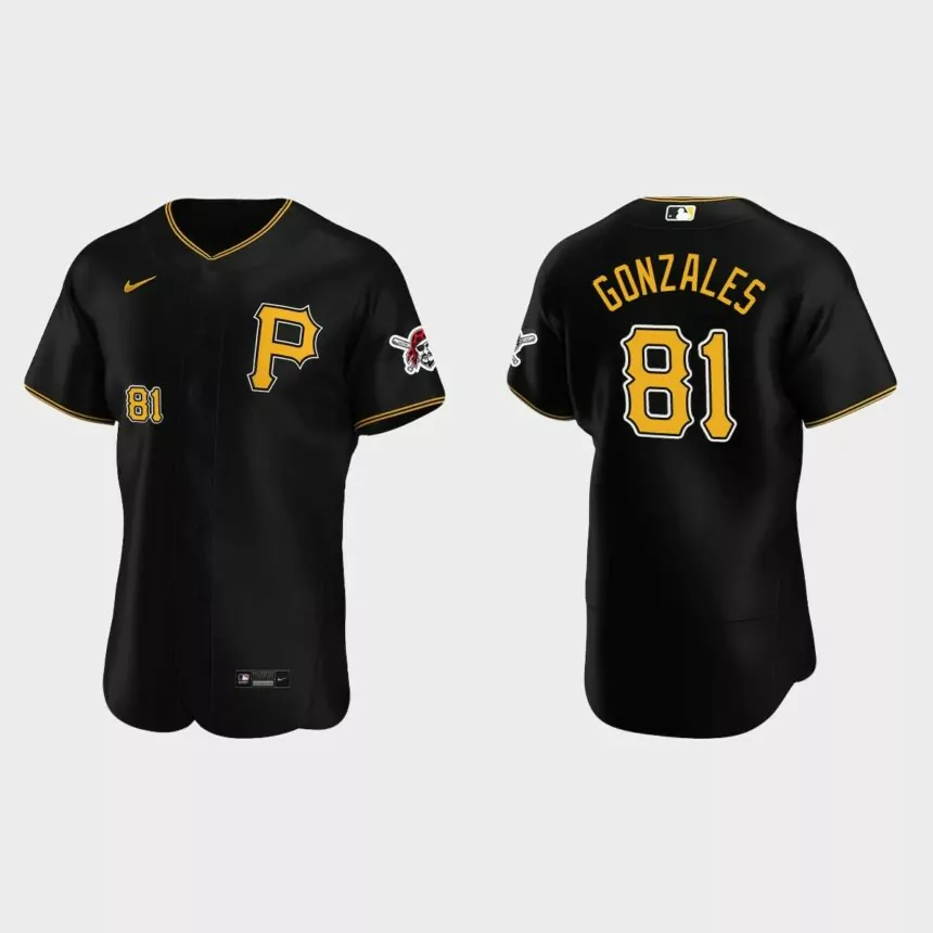 Nick Gonzales #81 Pittsburgh Pirates Authentic Alternate Jersey – Black