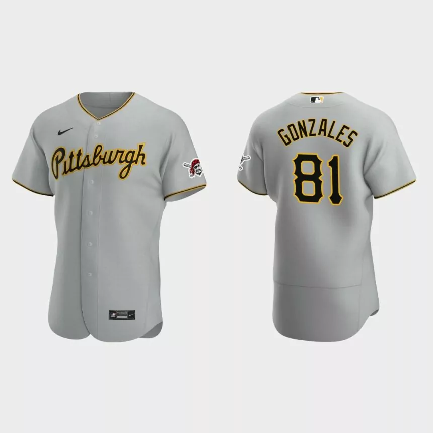 Nick Gonzales #81 Pittsburgh Pirates Authentic Road Jersey – Gray