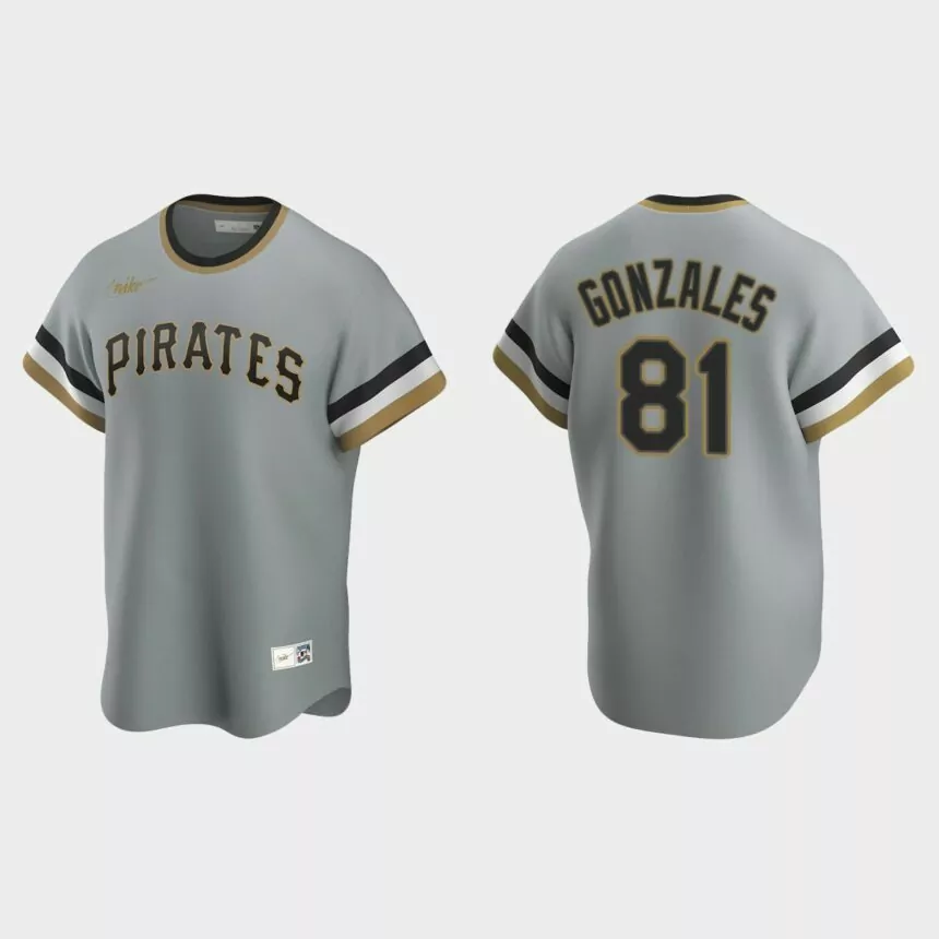 Nick Gonzales #81 Pittsburgh Pirates Cooperstown Collection Road Jersey – Gray