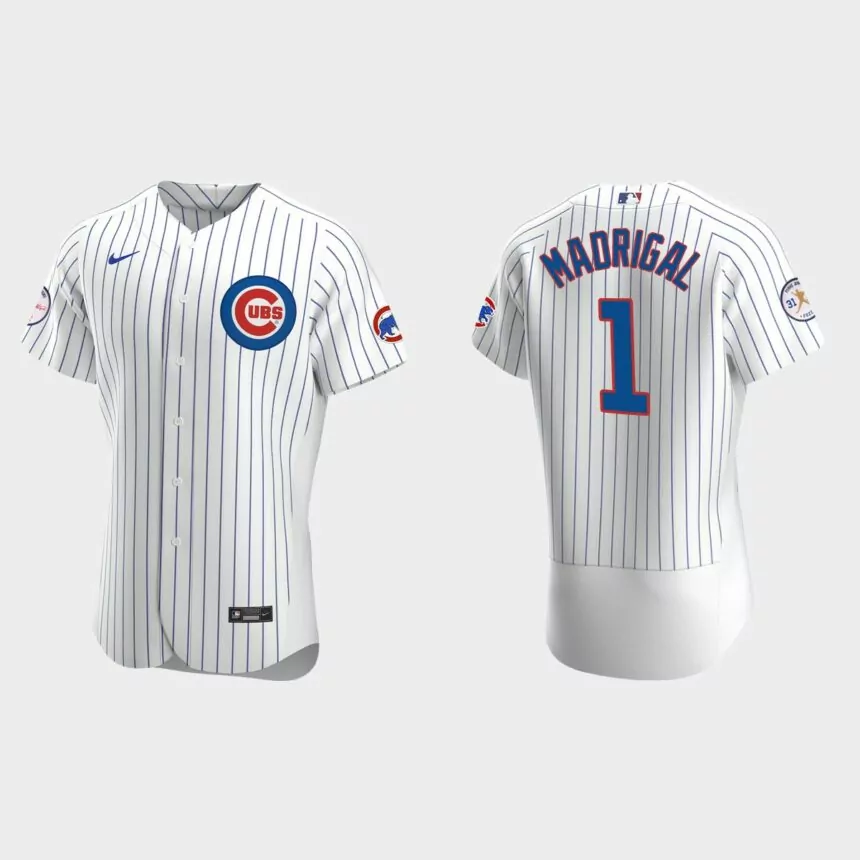 Nick Madrigal Chicago Cubs Fergie Jenkins Logo Authentic Jersey – White