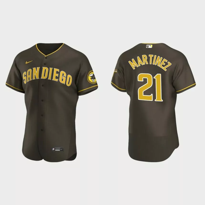 Nick Martinez San Diego Padres Authentic Road Jersey – Brown