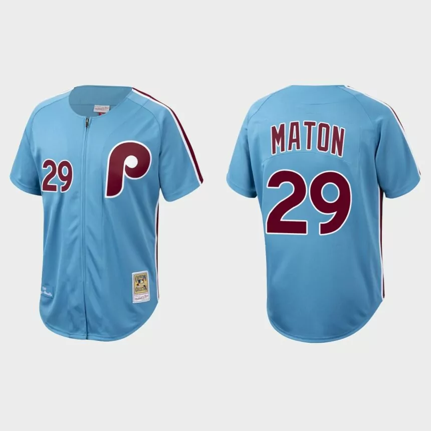 Nick Maton Philadelphia Phillies Authentic Cooperstown Collection Jersey – Light Blue