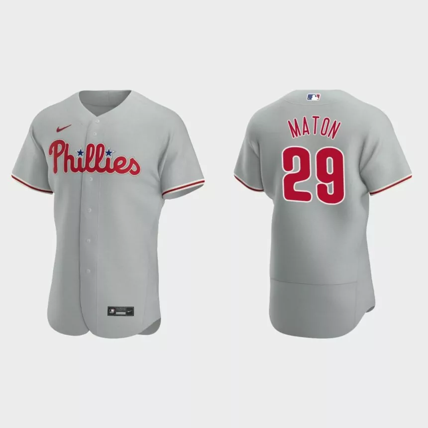 Nick Maton Philadelphia Phillies Authentic Road Jersey – Gray