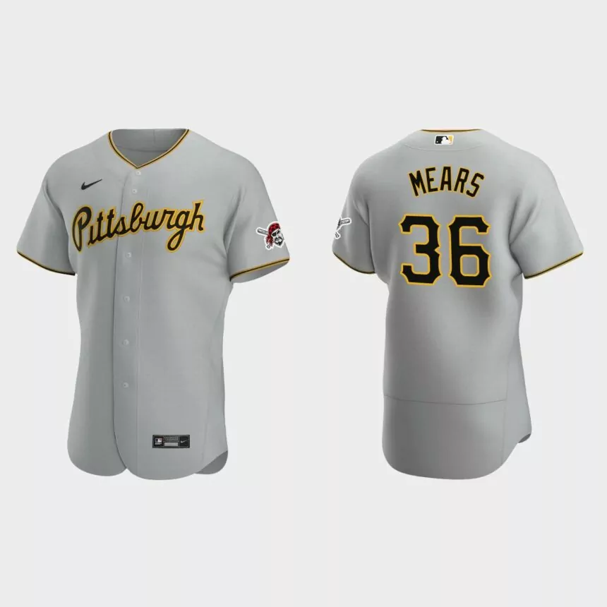 Nick Mears #36 Pittsburgh Pirates Authentic Road Jersey – Gray