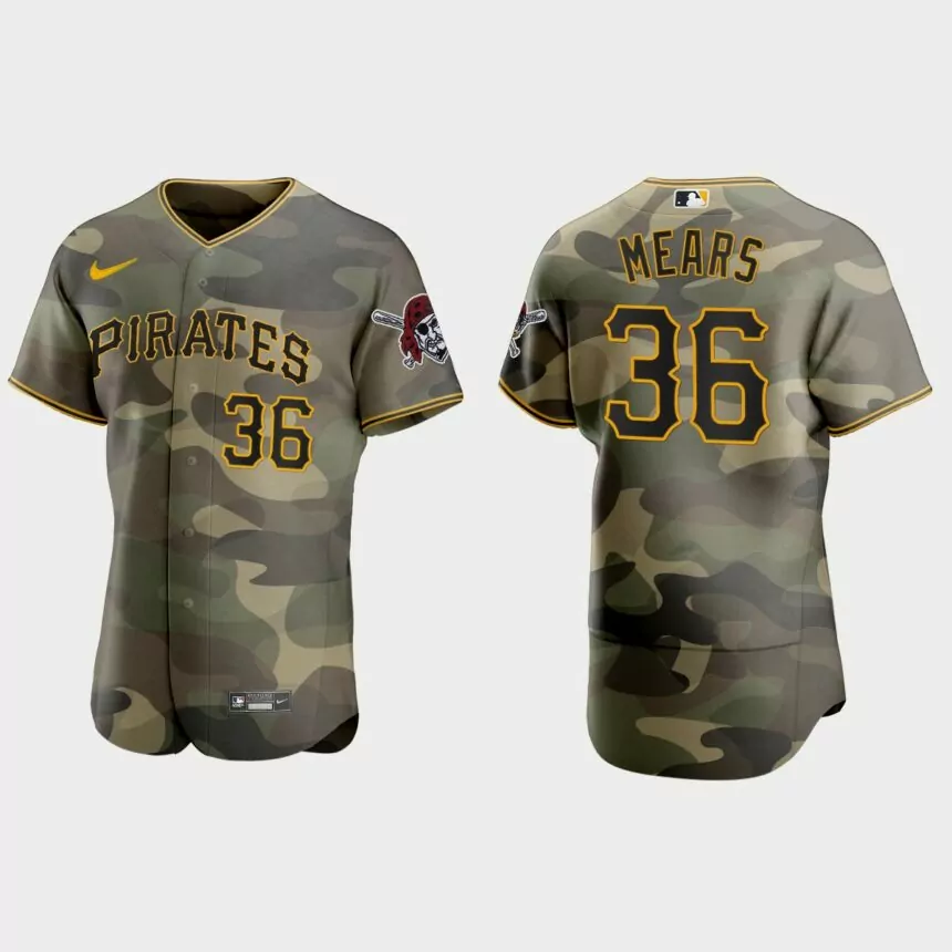 Nick Mears Pittsburgh Pirates 2021 National Armed Forces Day Authentic Jersey – Camo