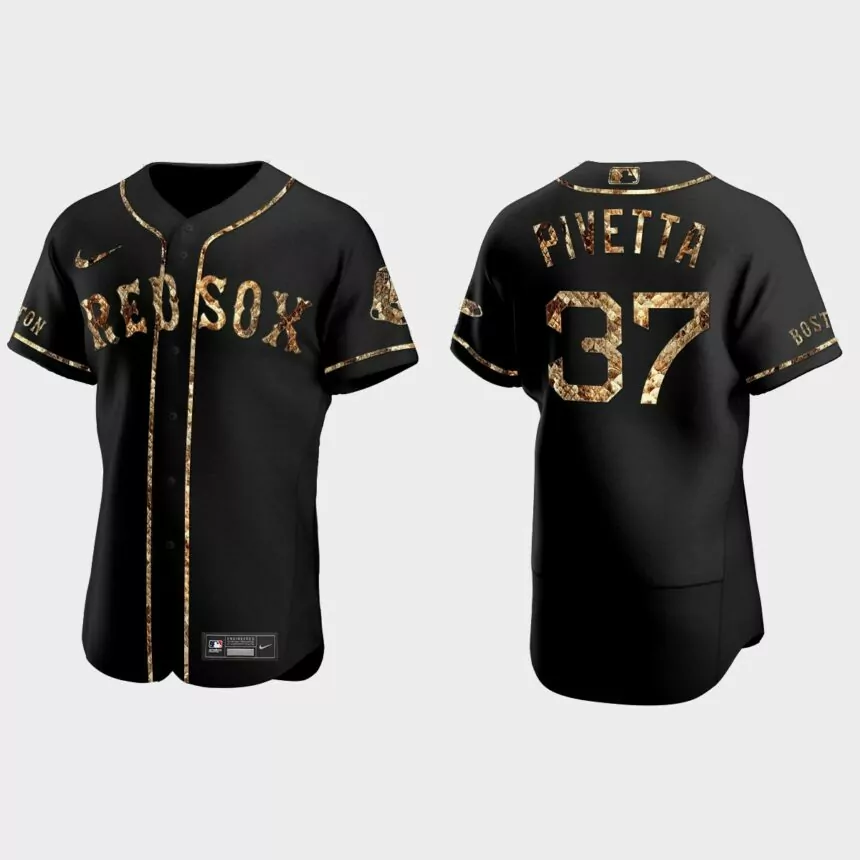 Nick Pivetta Boston Red Sox Python Skin Authentic Jersey – Black