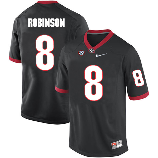 Nick Robinson Georgia Bulldogs Men's Jersey - #8 NCAA Black Limited Home