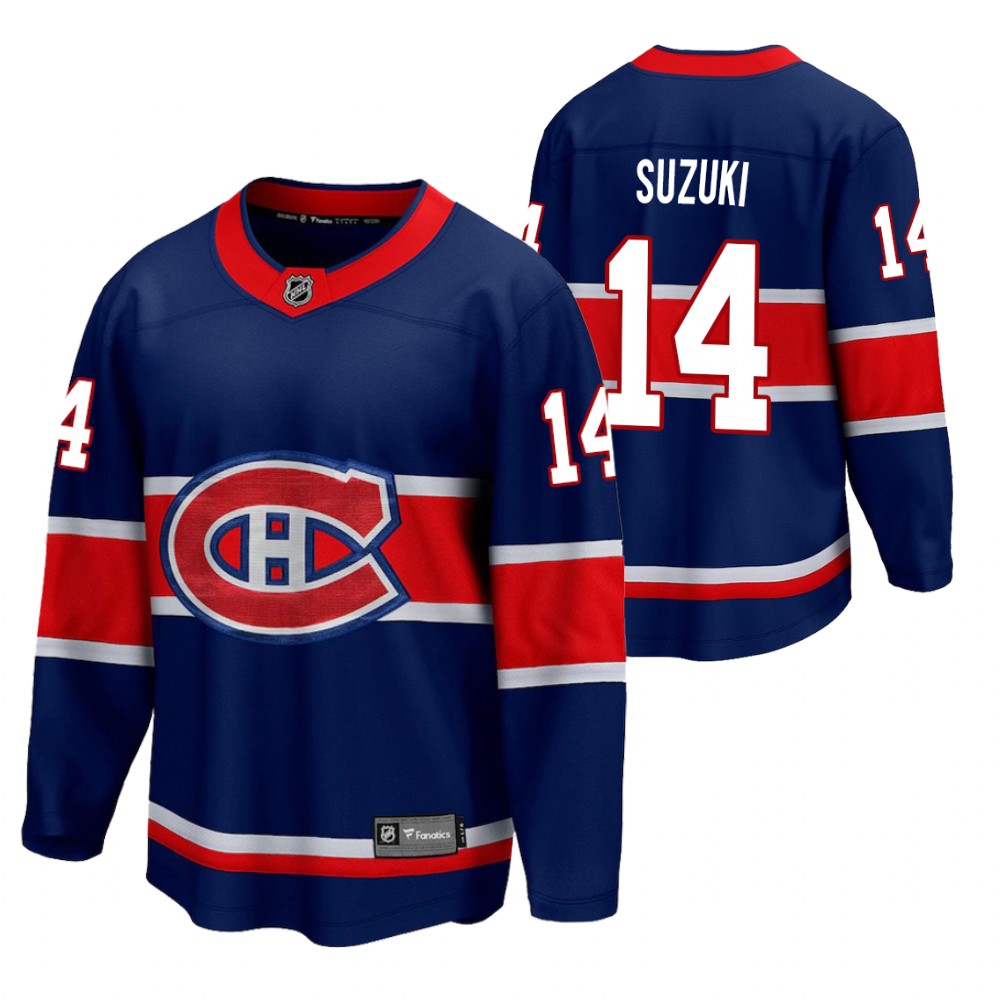 Nick Suzuki Canadiens 2021 Reverse Retro Royal Jersey Special Edition