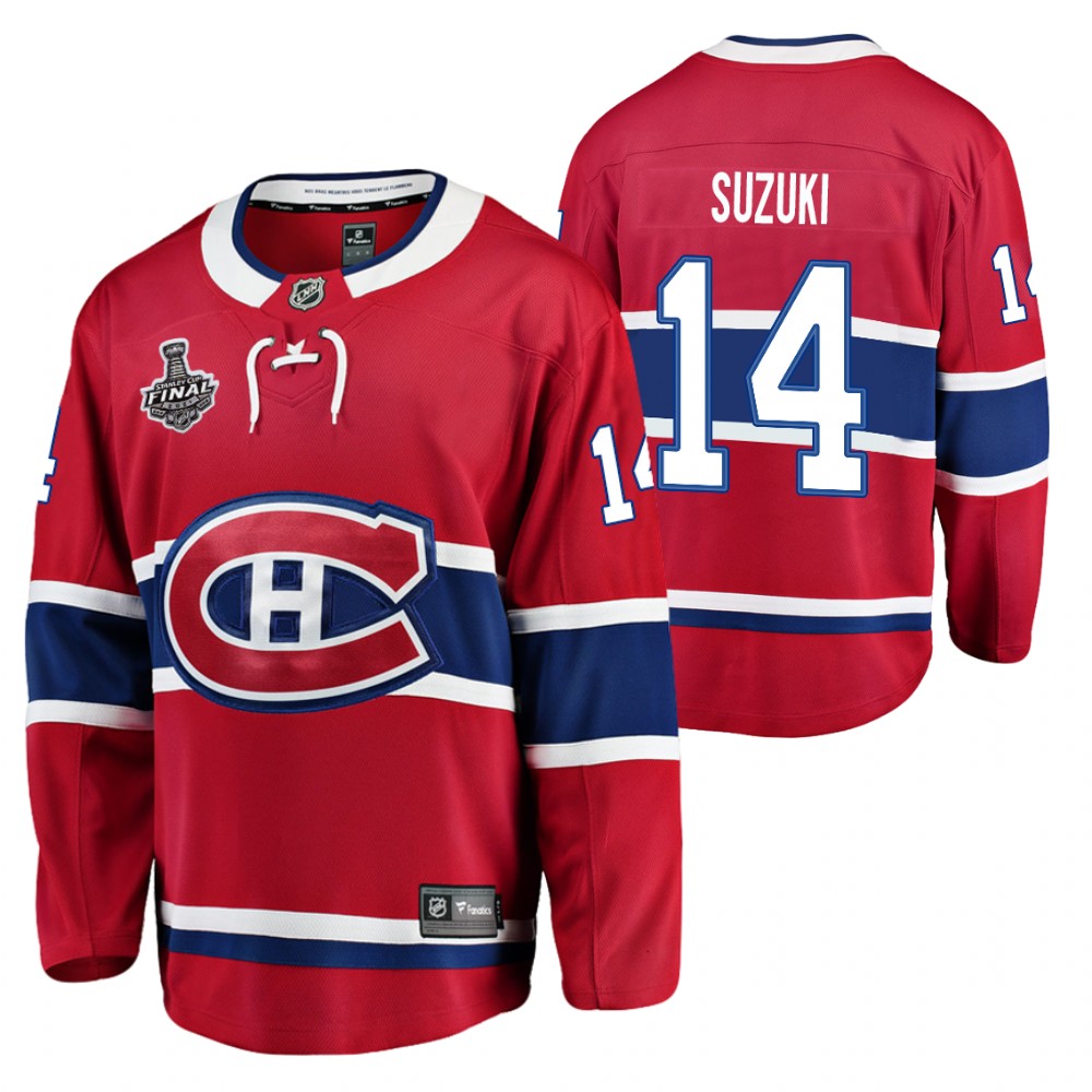 Nick Suzuki Canadiens 2021 Stanley Cup Final Red Jersey Home