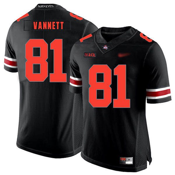Nick Vannett Ohio State Buckeyes Men's Jersey - #81 NCAA Black Replica Authentic