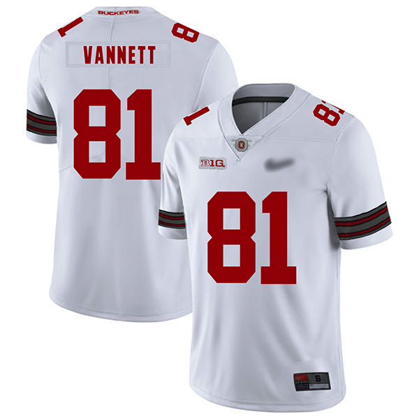 Nick Vannett Ohio State Buckeyes Men's Jersey - #81 NCAA White Replica Authentic