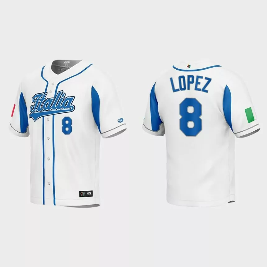 Nicky Lopez Italy Baseball 2023 World Baseball Classic Jersey – White